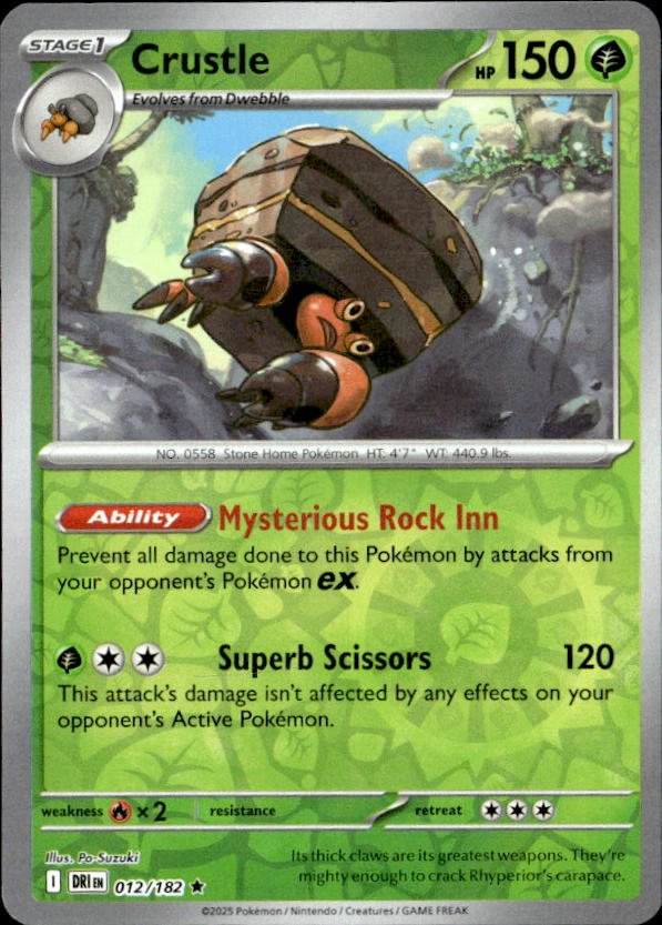 2025 Pokemon Scarlet And Violet Crustle graded slab