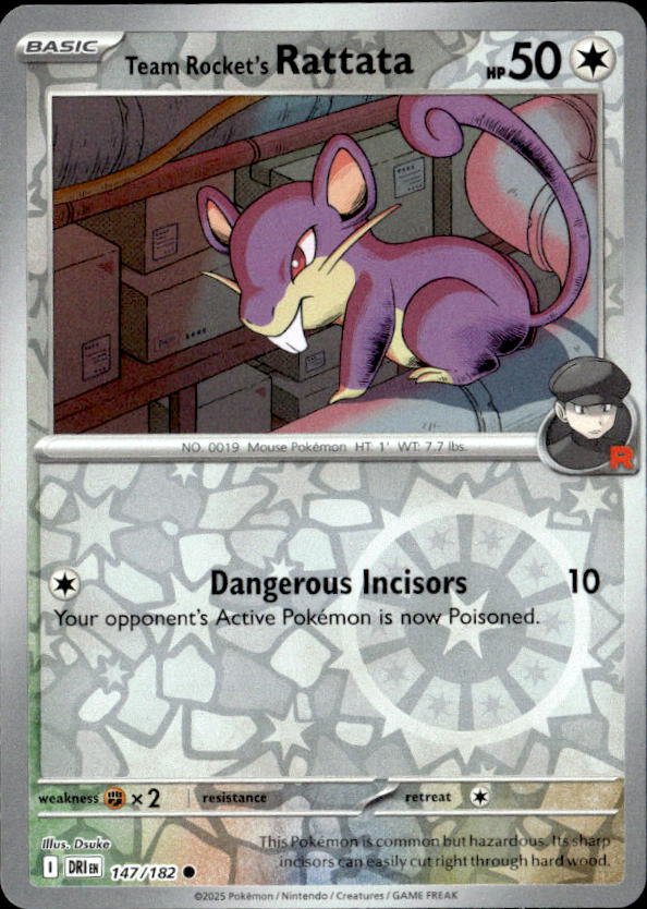 2025 Pokemon Scarlet And Violet Team Rocket's Rattata graded slab