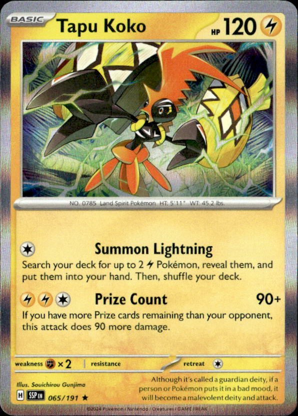 2024 Pokemon Scarlet And Violet Tapu Koko graded slab