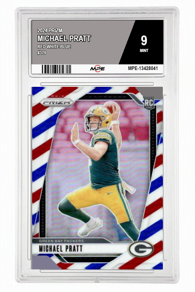 2024 PRIZM RED WHITE BLUE #379 MICHAEL PRATT MPE 9 MINT — graded card auctioned from the MPE vault