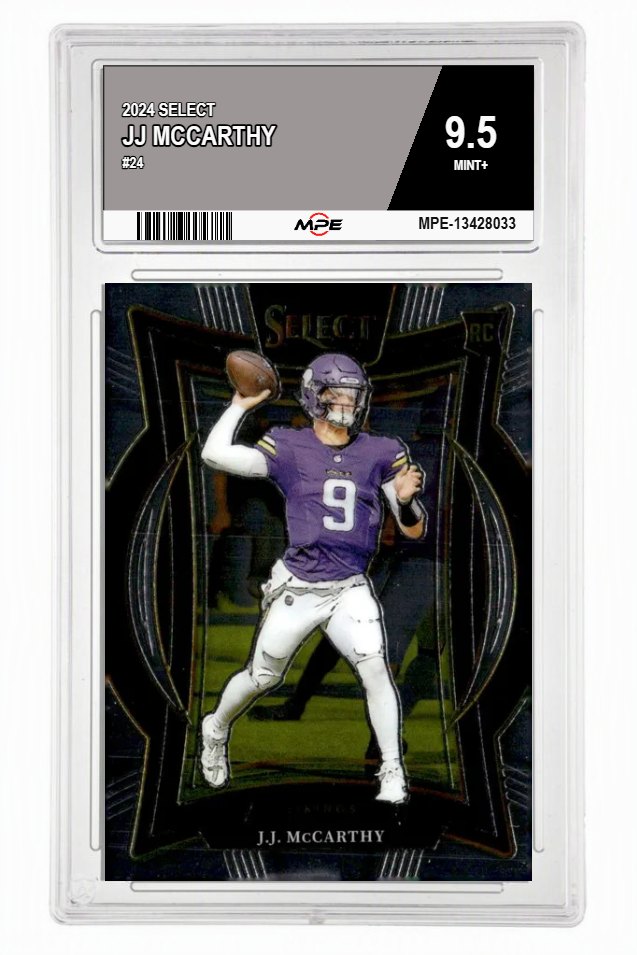 2024 SELECT #24 JJ MCCARTHY MPE 9.5 MINT+ — graded card auctioned from the MPE vault