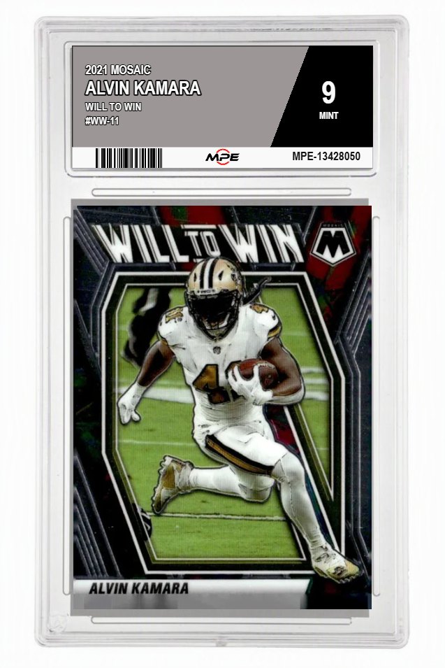 2021 MOSAIC WILL TO WIN #WW-11 ALVIN KAMARA MPE 9 MINT — graded card auctioned from the MPE vault