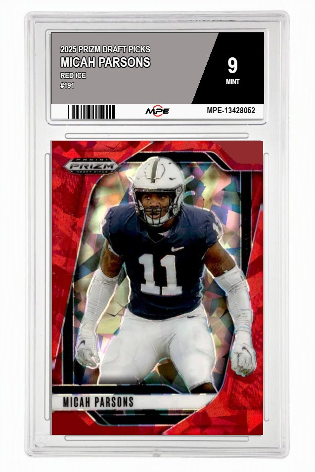 2025 PRIZM DRAFT PICKS RED ICE #191 MICAH PARSONS MPE 9 MINT — graded card auctioned from the MPE vault