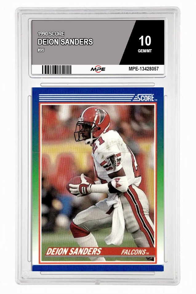 1990 SCORE #95 DEION SANDERS MPE 10 GEM/MT — graded card auctioned from the MPE vault