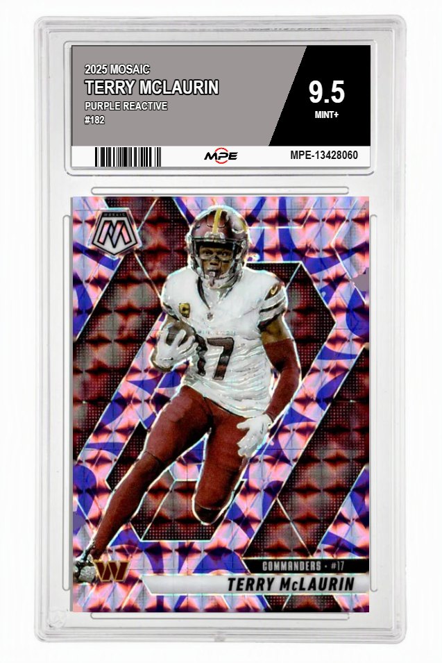 2025 MOSAIC PURPLE REACTIVE #182 TERRY MCLAURIN MPE 9.5 MINT+ — graded card auctioned from the MPE vault