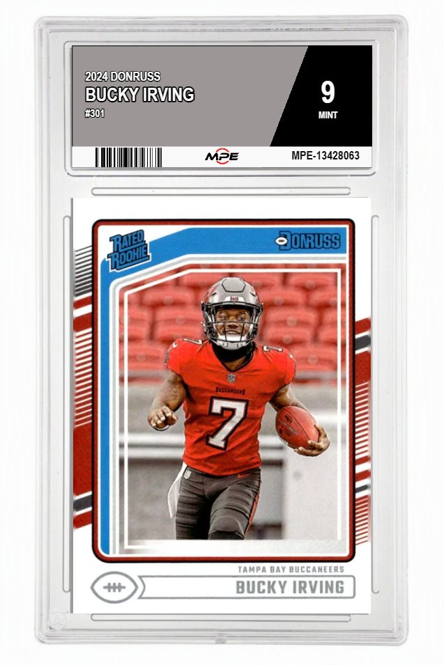 2024 DONRUSS #301 BUCKY IRVING MPE 9 MINT — graded card auctioned from the MPE vault
