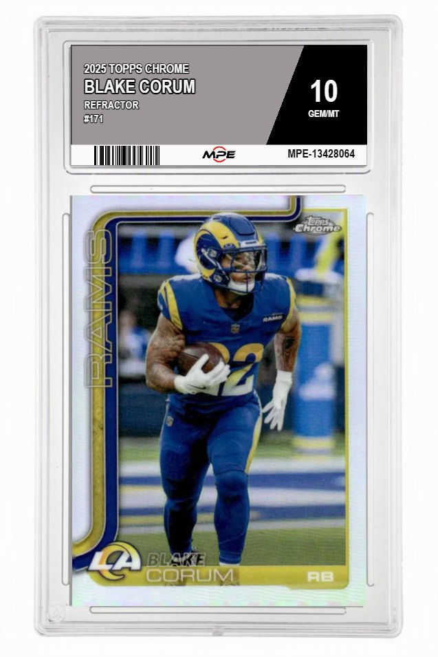 2025 TOPPS CHROME REFRACTOR #171 BLAKE CORUM MPE 10 GEM/MT — graded card auctioned from the MPE vault