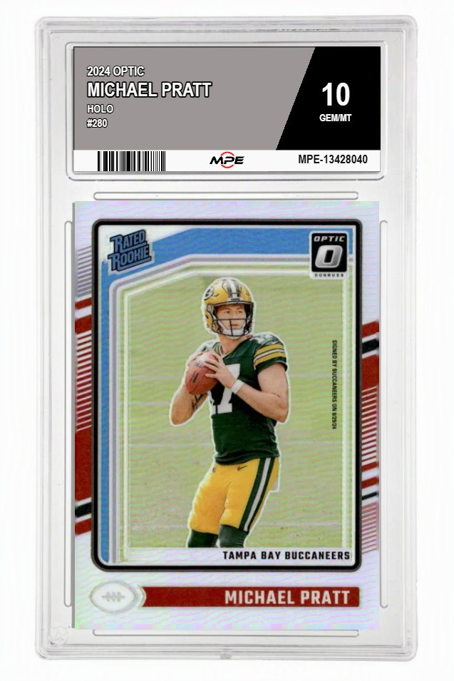 2024 OPTIC HOLO #280 MICHAEL PRATT MPE 10 GEM/MT — graded card auctioned from the MPE vault