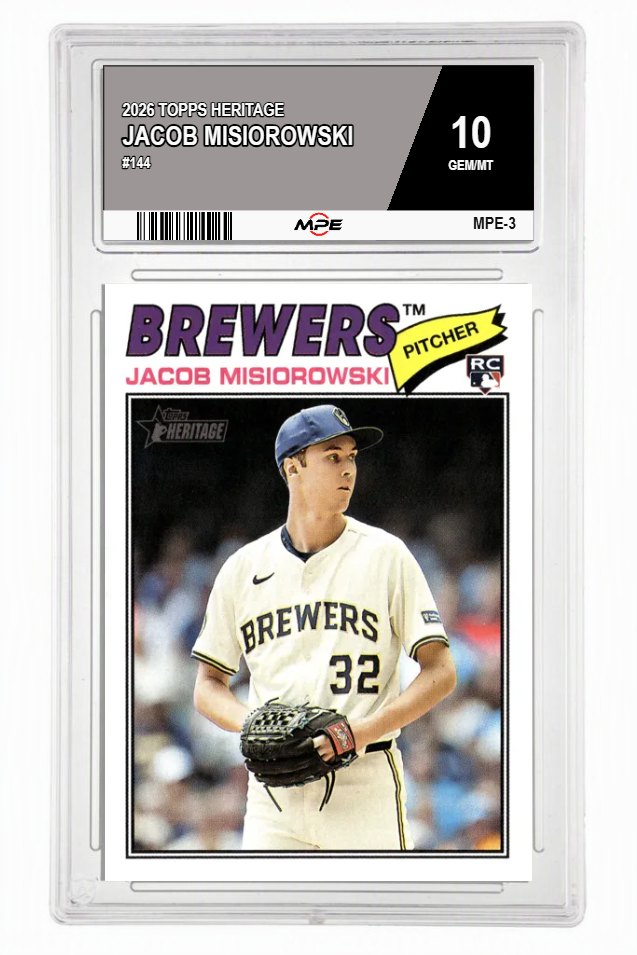2026 TOPPS HERITAGE #144 JACOB MISIOROWSKI MPE 10 GEM/MT — graded card auctioned from the MPE vault