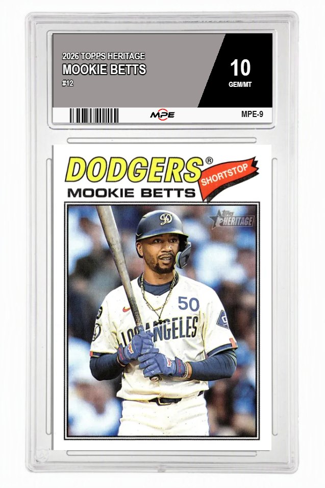 2026 TOPPS HERITAGE #12 MOOKIE BETTS MPE 10 GEM/MT — graded card auctioned from the MPE vault