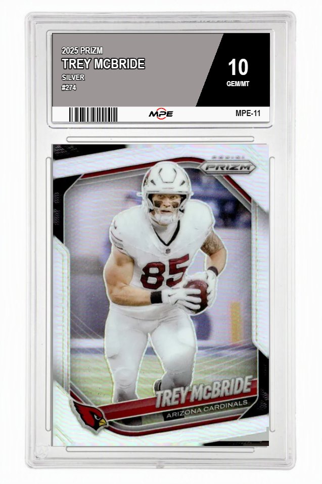 2025 PRIZM SILVER #274 TREY MCBRIDE MPE 10 GEM/MT — graded card auctioned from the MPE vault