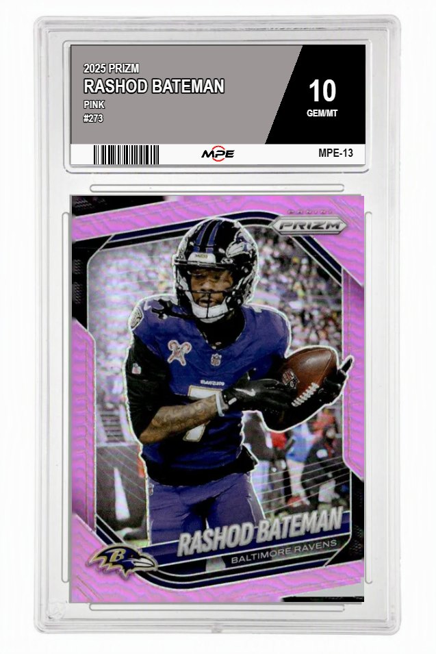 2025 PRIZM PINK #273 RASHOD BATEMAN MPE 10 GEM/MT — graded card auctioned from the MPE vault