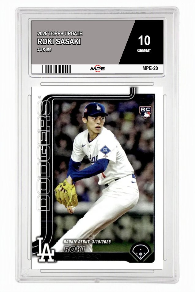2025 TOPPS UPDATE #US199 ROKI SASAKI MPE 10 GEM/MT — graded card auctioned from the MPE vault