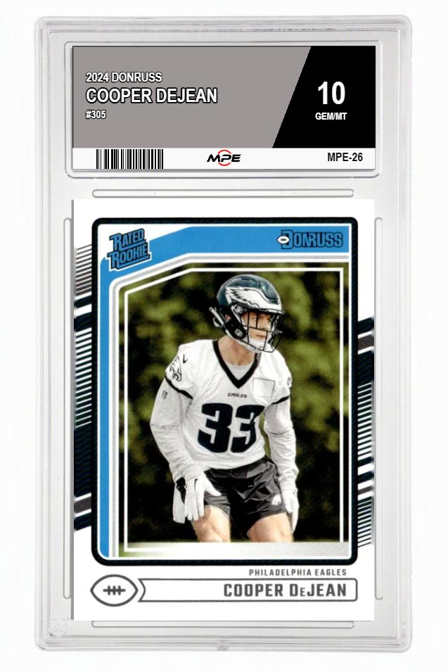 2024 DONRUSS #305 COOPER DEJEAN MPE 10 GEM/MT — graded card auctioned from the MPE vault