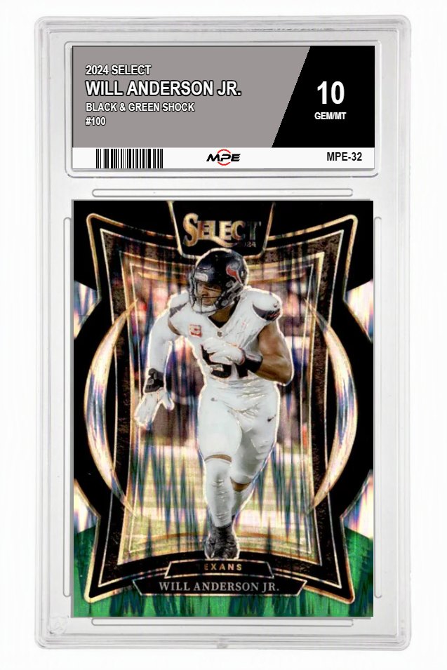 2024 SELECT BLACK & GREEN SHOCK #100 WILL ANDERSON JR. MPE 10 GEM/MT — graded card auctioned from the MPE vault