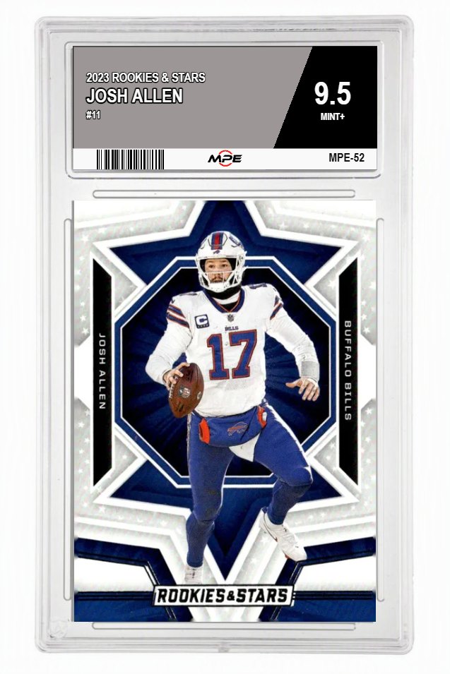 2023 ROOKIES & STARS #11 JOSH ALLEN MPE 9.5 MINT+ — graded card auctioned from the MPE vault