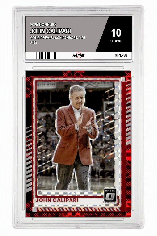 2025 DONRUSS OPTIC PREV.-BLACK PANDORA /125 #133 JOHN CALIPARI MPE 10 GEM/MT — graded card auctioned from the MPE vault