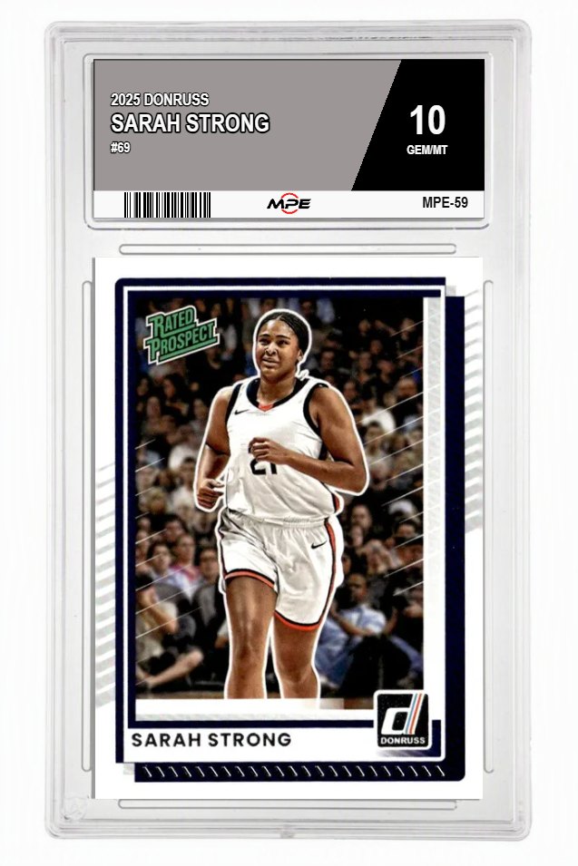 2025 DONRUSS #69 SARAH STRONG MPE 10 GEM/MT — graded card auctioned from the MPE vault