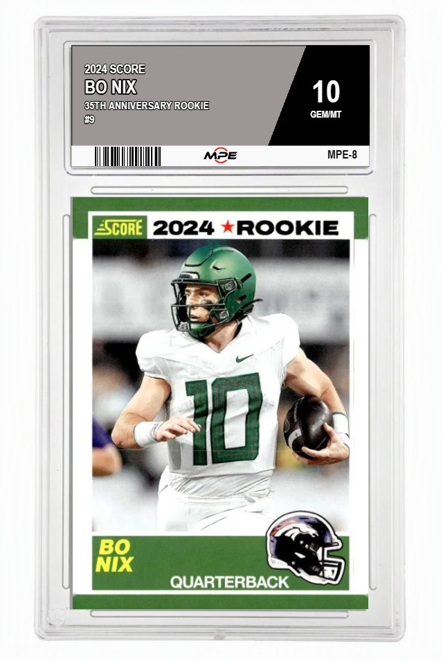 2024 SCORE 35TH ANNIVERSARY ROOKIE #9 BO NIX MPE 10 GEM/MT — graded card auctioned from the MPE vault