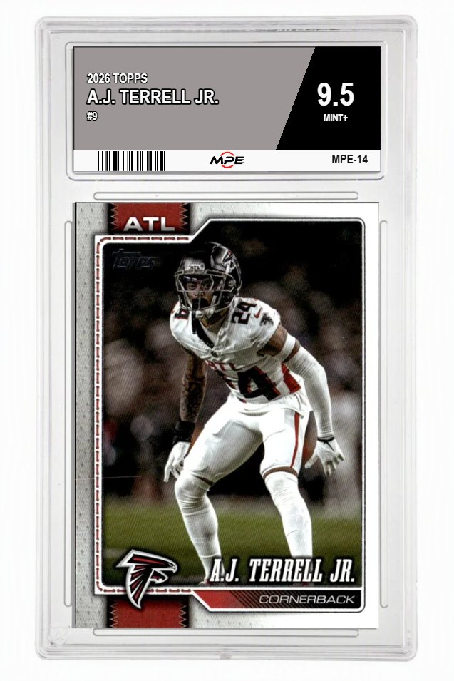 2026 TOPPS #9 A.J. TERRELL JR. MPE 9.5 MINT+ — graded card auctioned from the MPE vault