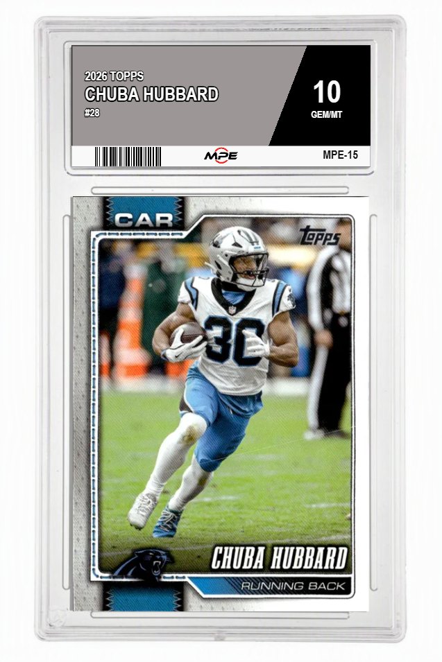 2026 TOPPS #28 CHUBA HUBBARD MPE 10 GEM/MT — graded card auctioned from the MPE vault