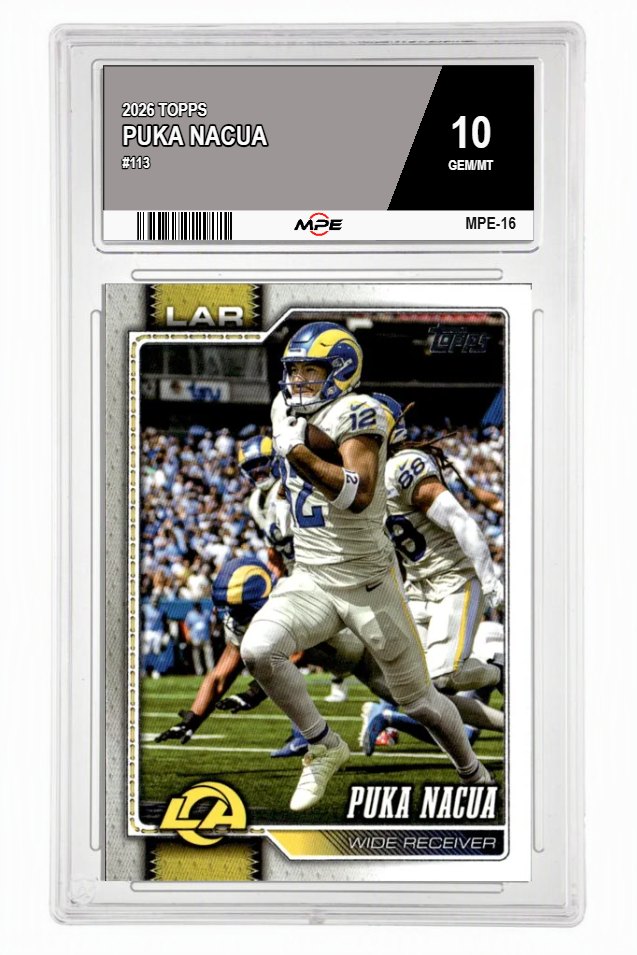 2026 TOPPS #113 PUKA NACUA MPE 10 GEM/MT — graded card auctioned from the MPE vault