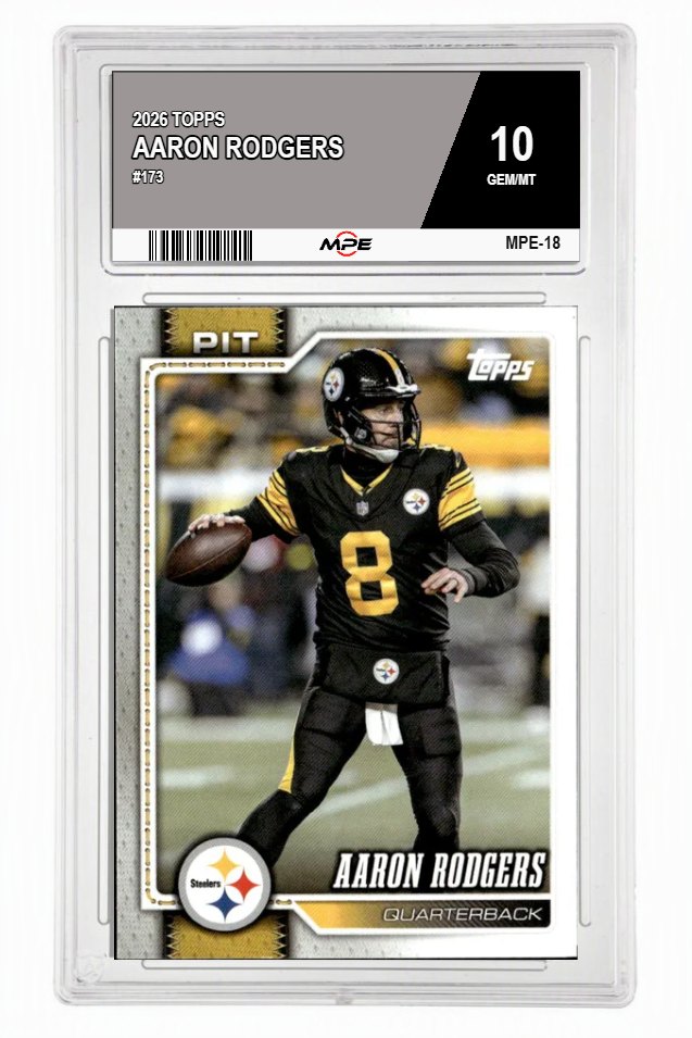 2026 TOPPS #173 AARON RODGERS MPE 10 GEM/MT — graded card auctioned from the MPE vault