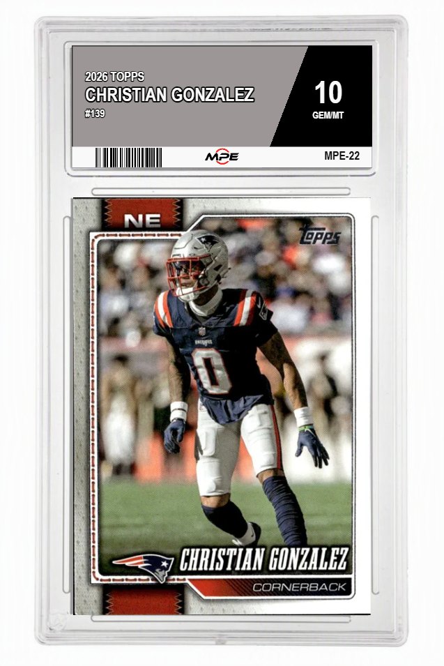 2026 TOPPS #139 CHRISTIAN GONZALEZ MPE 10 GEM/MT — graded card auctioned from the MPE vault
