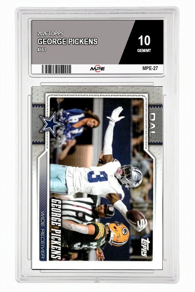 2026 TOPPS #163 GEORGE PICKENS MPE 10 GEM/MT — graded card auctioned from the MPE vault