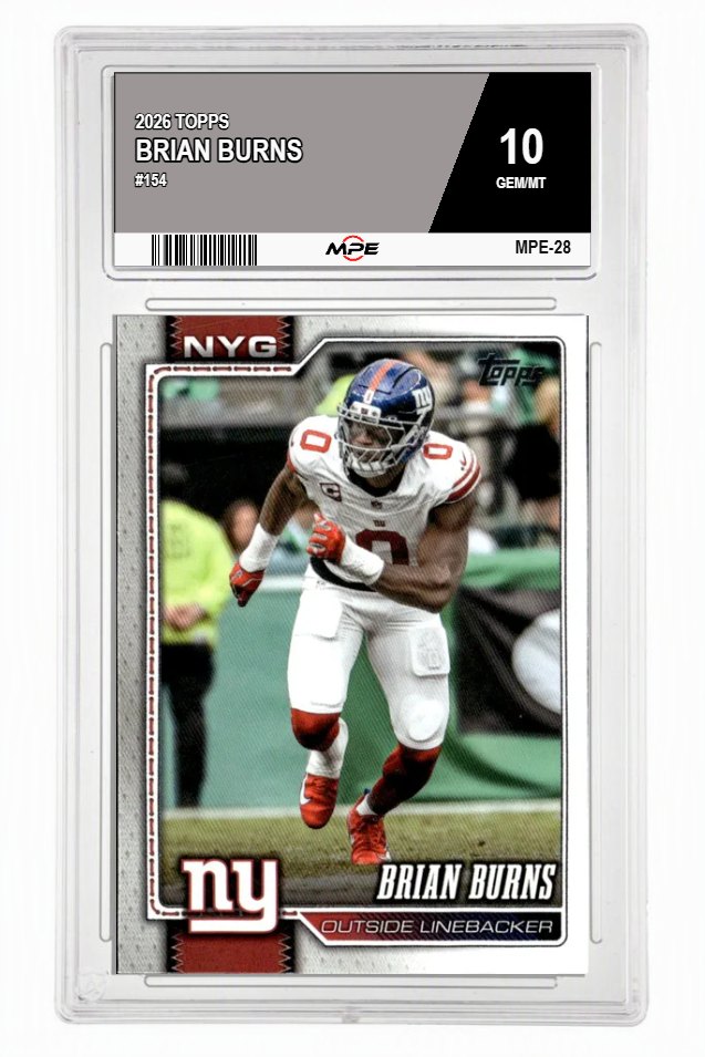 2026 TOPPS #154 BRIAN BURNS MPE 10 GEM/MT — graded card auctioned from the MPE vault