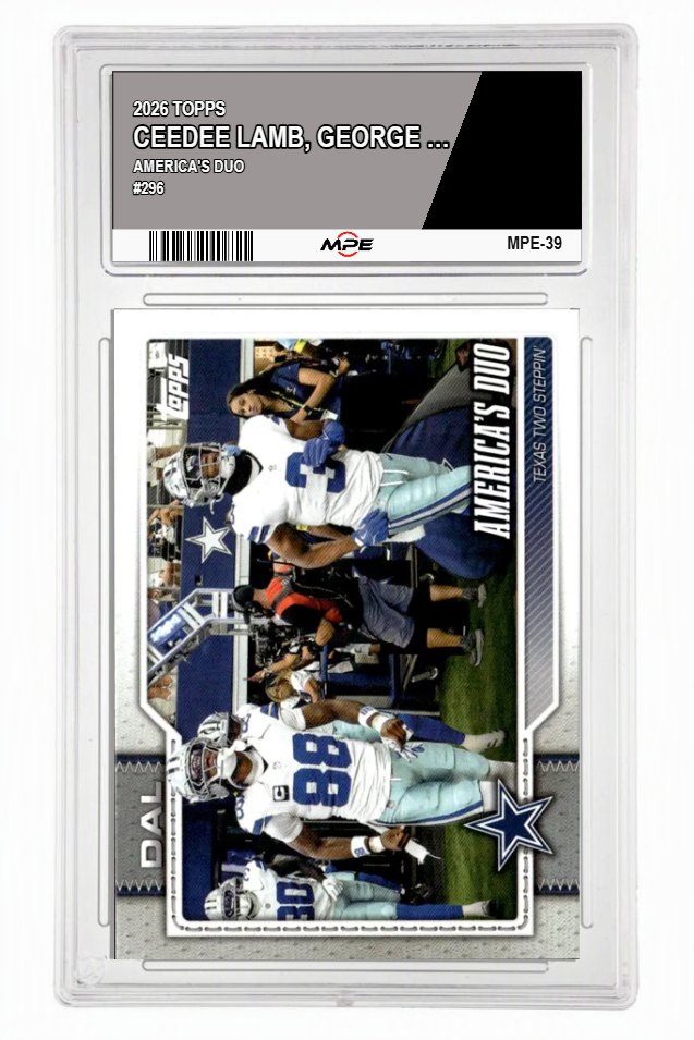 2026 TOPPS AMERICA'S DUO #296 CEEDEE LAMB, GEORGE PICKENS MPE 10 GEM/MT — graded card auctioned from the MPE vault