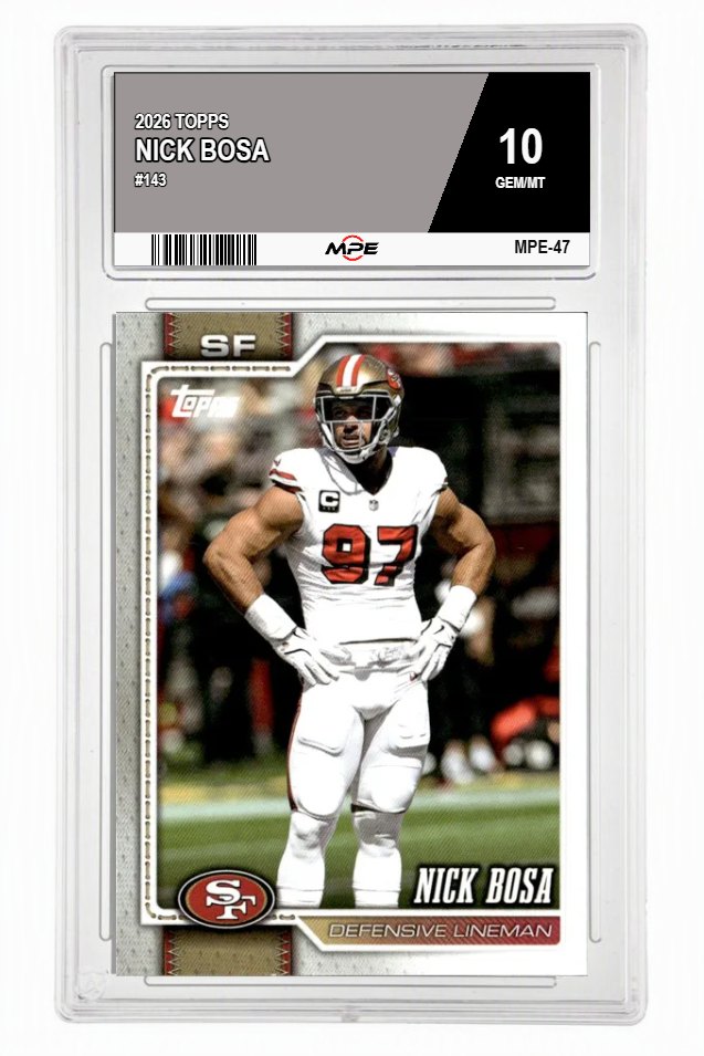 2026 TOPPS #143 NICK BOSA MPE 10 GEM/MT — graded card auctioned from the MPE vault