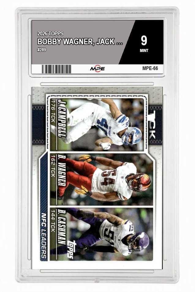 2026 TOPPS #289 BOBBY WAGNER, JACK CAMPBELL, BLAKE CASHMAN MPE 9 MINT — graded card auctioned from the MPE vault