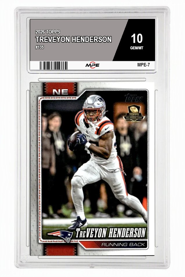 2026 TOPPS #135 TREVEYON HENDERSON MPE 10 GEM/MT — graded card auctioned from the MPE vault