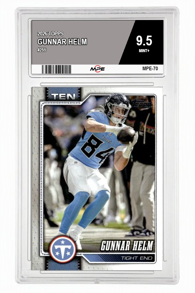 2026 TOPPS #255 GUNNAR HELM MPE 9.5 MINT+ — graded card auctioned from the MPE vault