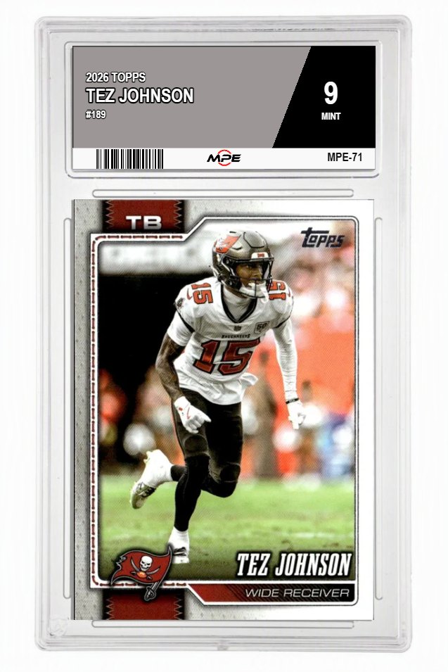 2026 TOPPS #189 TEZ JOHNSON MPE 9 MINT — graded card auctioned from the MPE vault