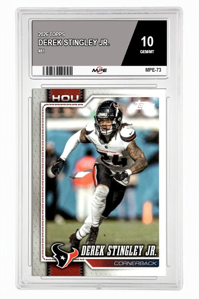 2026 TOPPS #81 DEREK STINGLEY JR. MPE 10 GEM/MT — graded card auctioned from the MPE vault