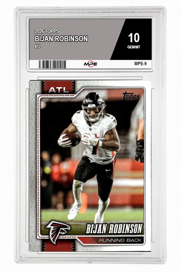 2026 TOPPS #12 BIJAN ROBINSON MPE 10 GEM/MT — graded card auctioned from the MPE vault