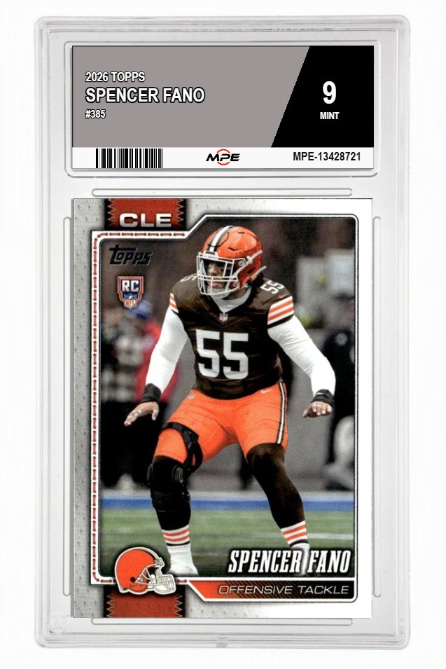 2026 TOPPS #385 SPENCER FANO MPE 9 MINT — graded card auctioned from the MPE vault