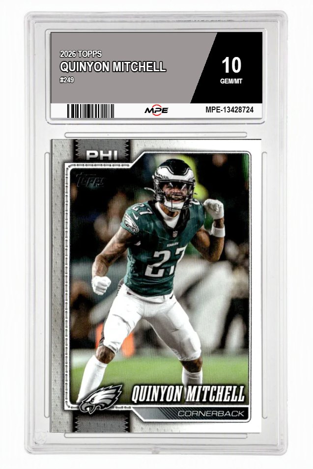 2026 TOPPS #249 QUINYON MITCHELL MPE 10 GEM/MT — graded card auctioned from the MPE vault