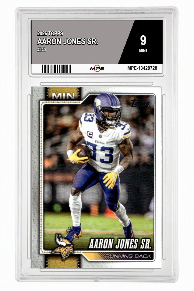 2026 TOPPS #240 AARON JONES SR. MPE 9 MINT — graded card auctioned from the MPE vault