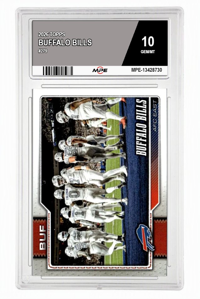 2026 TOPPS #279 BUFFALO BILLS MPE 10 GEM/MT — graded card auctioned from the MPE vault