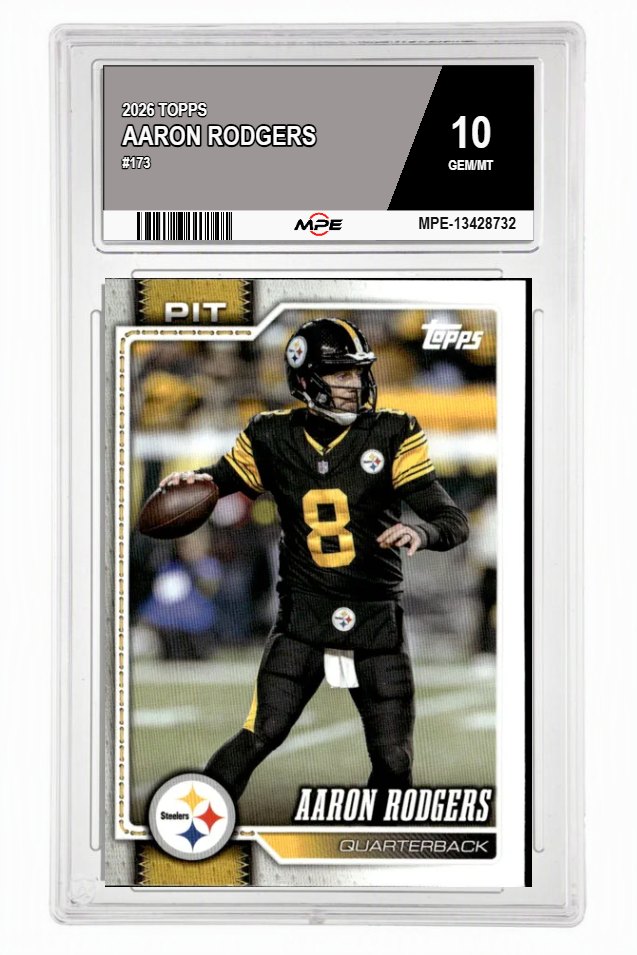 2026 TOPPS #173 AARON RODGERS MPE 10 GEM/MT — graded card auctioned from the MPE vault