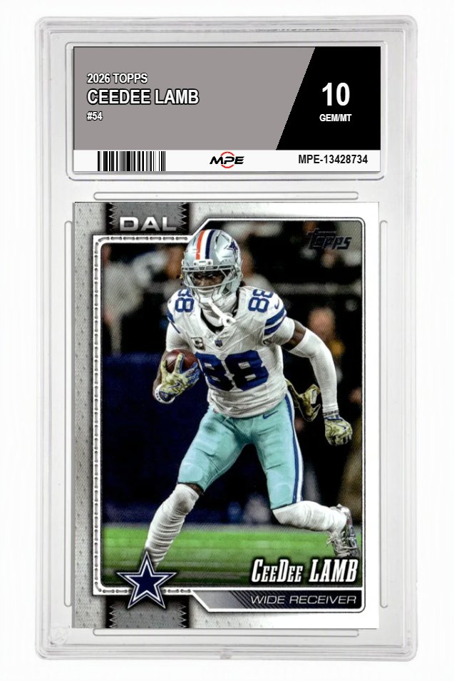 2026 TOPPS #54 CEEDEE LAMB MPE 10 GEM/MT — graded card auctioned from the MPE vault