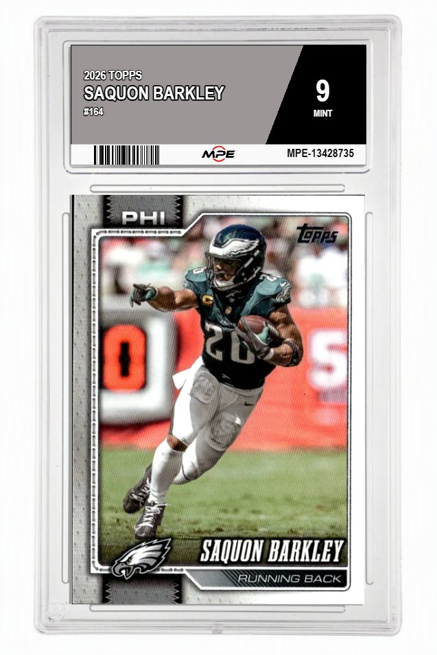 2026 TOPPS #164 SAQUON BARKLEY MPE 9 MINT — graded card auctioned from the MPE vault
