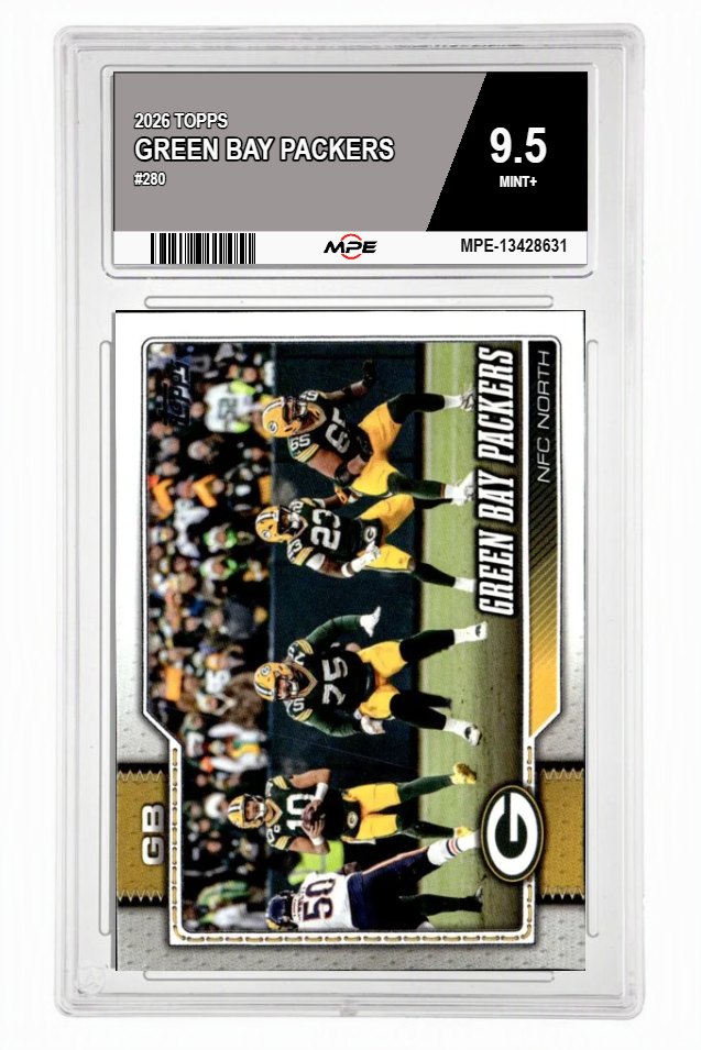 2026 TOPPS #280 GREEN BAY PACKERS MPE 9.5 MINT+ — graded card auctioned from the MPE vault