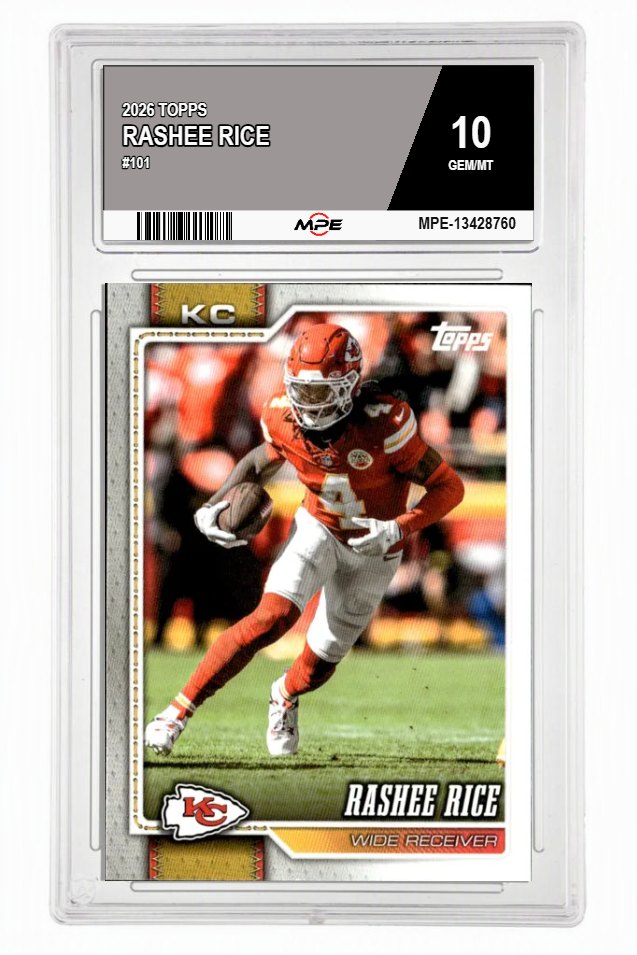 2026 TOPPS #101 RASHEE RICE MPE 10 GEM/MT — graded card auctioned from the MPE vault