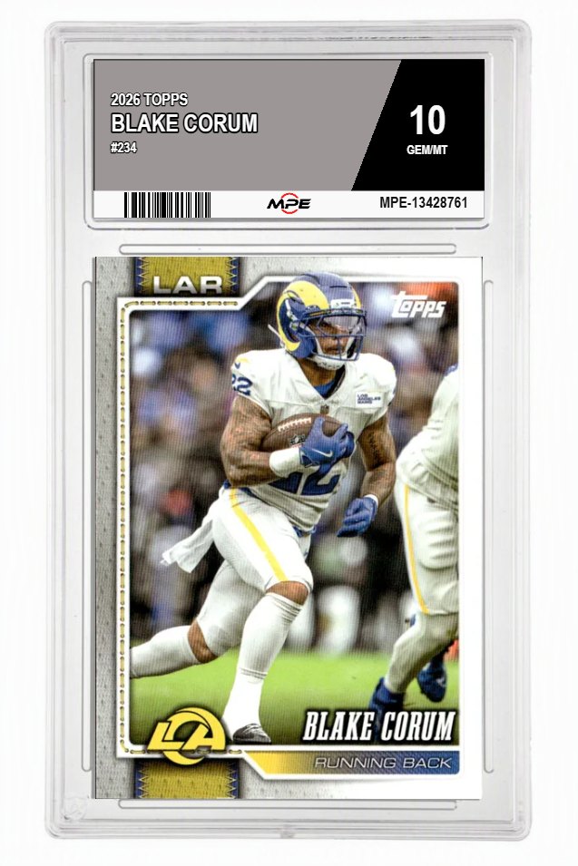 2026 TOPPS #234 BLAKE CORUM MPE 10 GEM/MT — graded card auctioned from the MPE vault