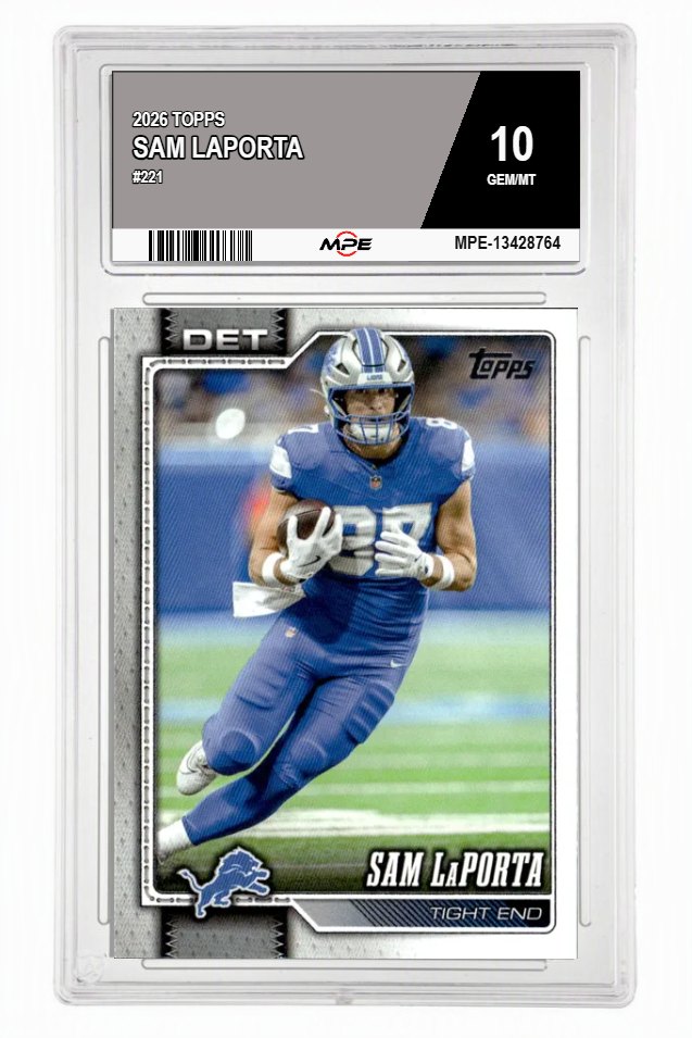 2026 TOPPS #221 SAM LAPORTA MPE 10 GEM/MT — graded card auctioned from the MPE vault