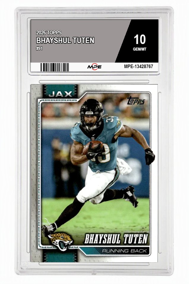 2026 TOPPS #91 BHAYSHUL TUTEN MPE 10 GEM/MT — graded card auctioned from the MPE vault